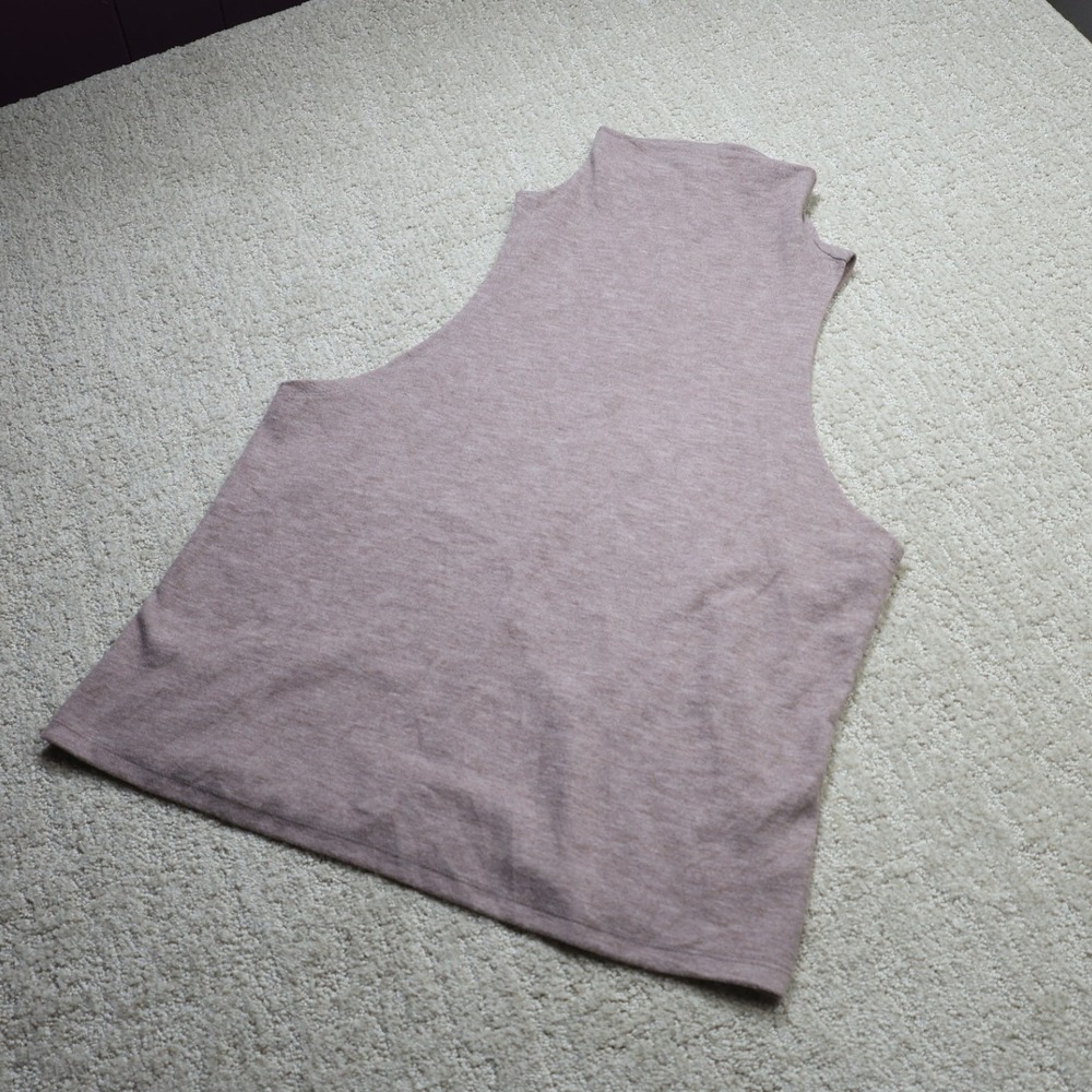 A New Day Womens Mock Neck Tank Top Oatmeal Heather Large B3-074